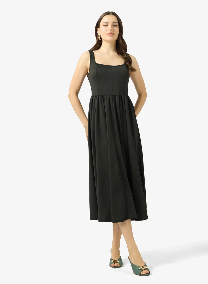 Ginger Square Neck Corset Bodice Princess Cut Dress